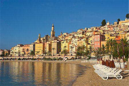 provencal - Beach of Menton, Cote d'Azur, France Foto de stock - Con derechos protegidos, Código: 862-06825499