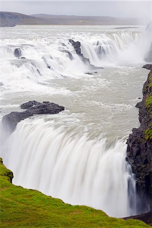 powerful (things in nature excluding animals) - Iceland, Gullfoss waterfall on the River Hvita Stock Photo - Rights-Managed, Code: 862-06825583