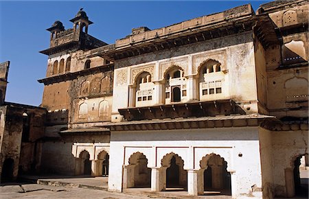 simsearch:862-06825860,k - Asia, India, Madhya Pradesh, Orchha.  Interior of Jehangir Mahal Palace. Foto de stock - Con derechos protegidos, Código: 862-06825853