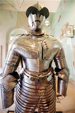 european castle interiors - Europe, Italy, Lombardy, Milan, museum at Castle Sforzesco, suit of armor Stock Photo - Rights-Managed, Code: 862-06825925