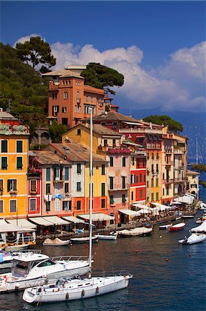 riviera town - Northern Italy, Italian Riviera, Liguria, Portofino. Boats in the marina of portofino Stock Photo - Rights-Managed, Code: 862-06825970