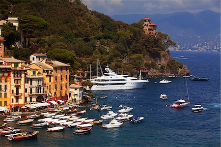 Northern Italy, Italian Riviera, Liguria, Portofino. Boats in the marina of portofino Stock Photo - Rights-Managed, Code: 862-06825973