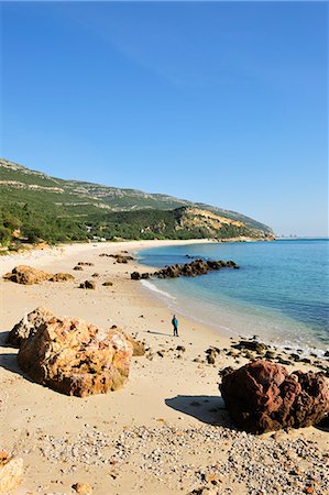 The beach of Portinho at Arrabida Natural Park. Portugal (MR) Stock Photo - Rights-Managed, Code: 862-06826162