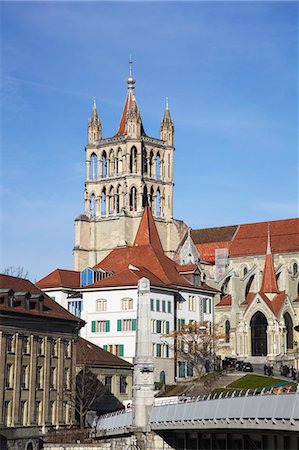 Lausanne Cathedral, Lausanne, Vaud, Switzerland Foto de stock - Con derechos protegidos, Código: 862-06826226