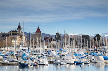 Ouchy harbour, Lausanne, Vaud, Switzerland Foto de stock - Con derechos protegidos, Código: 862-06826227