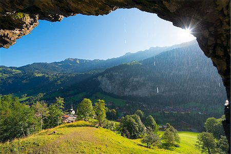 suiza - Europe, Swiss Alps, Switzerland, Bernese Oberland, Swiss Alps Jungfrau-Aletsch, Unesco World Heritage site,  Lauterbrunnen Valley Photographie de stock - Rights-Managed, Code: 862-06826246