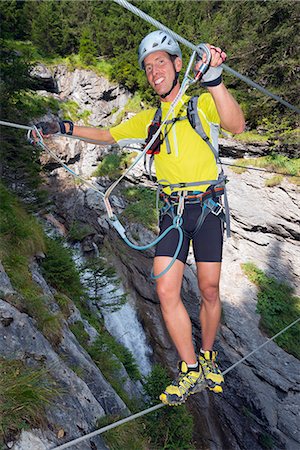 extreme - Europe, Swiss Alps, Switzerland, Bernese Oberland, Swiss Alps Jungfrau-Aletsch, Unesco World Heritage site, Murren, via ferrata (MR) Stock Photo - Rights-Managed, Code: 862-06826270