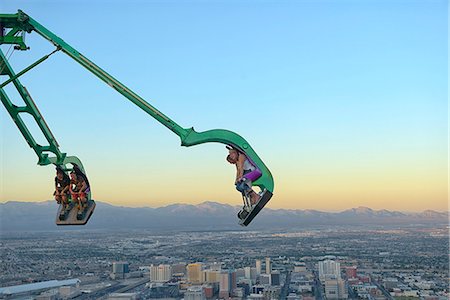 People over Vegas downtown,Las Vegas, Clark County, Nevada, USA Foto de stock - Direito Controlado, Número: 862-06826300