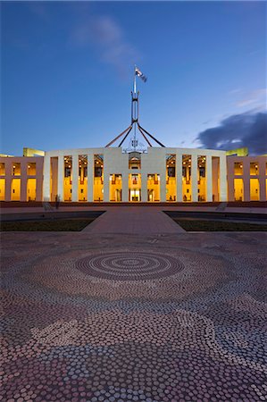 Australia, Australian Capital Territory (ACT), Canberra, Capital Hill.  The Forecourt Mosaic by indigenous artist Nelson Jagamara, at Parliament House. Stock Photo - Rights-Managed, Code: 862-07495752