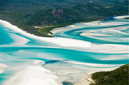 simsearch:862-07495759,k - Australia, Queensland, Whitsundays, Whitsunday Island.  Aerial view of shifting sand banks and turquoise waters of Hill Inlet in Whitsunday Islands National Park. Stock Photo - Rights-Managed, Code: 862-07495764