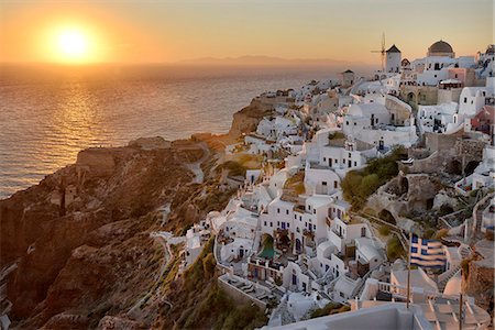 santorini sunset pictures - Sunset in Oia,Santorini, Kyclades,South Aegean, Greece,Europe Stock Photo - Rights-Managed, Code: 862-07495916