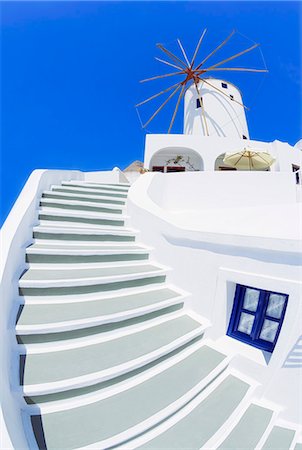 simsearch:859-08769986,k - Staircase leading to traditional windmill, Oia, Santorini, Cyclades Islands, Greece Stock Photo - Rights-Managed, Code: 862-07495911