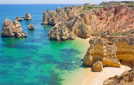 Praia do Camilo, Lagos, Western Algarve, Algarve, Portugal, Europe Fotografie stock - Rights-Managed, Codice: 862-07496254