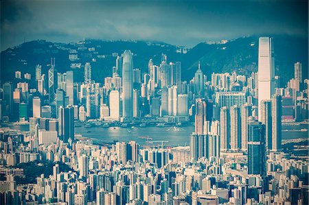 View of Kowloon and Hong Kong Island, Hong Kong, China Stockbilder - Lizenzpflichtiges, Bildnummer: 862-07689858