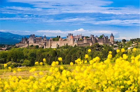 french culture - The fortified city of Carcassonne, Languedoc-Roussillon, France Foto de stock - Con derechos protegidos, Código: 862-07689996