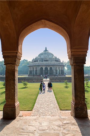 simsearch:862-07690078,k - Asia, India, Delhi, Isa Khan Niazi, Isa Khan's tomb dating 1547-48 AD, situated in the UNESCO World Heritage listed garden and tomb complex of the Mughal Emperor Humayun Stock Photo - Rights-Managed, Code: 862-07690078