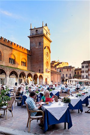 european shopping arcade - Italy, Lombardy, Mantova district, Mantua, Piazza delle Erbe and Torre dell'Orologio Stock Photo - Rights-Managed, Code: 862-07690157