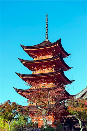 Asia, Japan, Honshu, Hiroshima prefecture, Miyajima Island, 5 story pagoda, Unesco Stock Photo - Rights-Managed, Code: 862-07690263