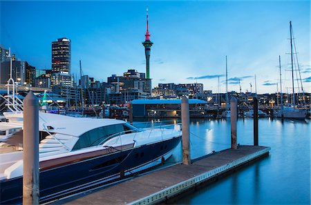 Viaduct Harbour at dusk, Auckland, North Island, New Zealand Stock Photo - Rights-Managed, Code: 862-07690508