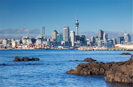 simsearch:862-07690538,k - View of Auckland skyline, Auckland, North Island, New Zealand Stock Photo - Rights-Managed, Code: 862-07690539