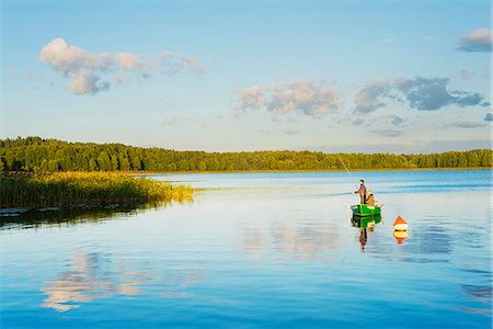 fishing boats recreational - Europe, Poland, Wigry National Park, Lake Wigry, fishing boat Stock Photo - Rights-Managed, Code: 862-07690610