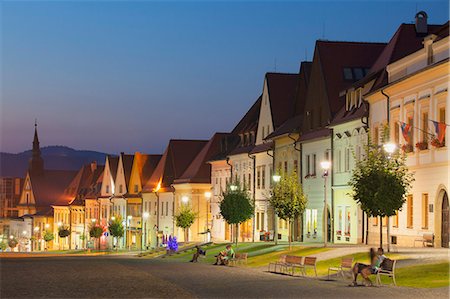 Radnicne Square at dusk, Bardejov (UNESCO World Heritage Site), Presov Region, Slovakia Stock Photo - Rights-Managed, Code: 862-07690807