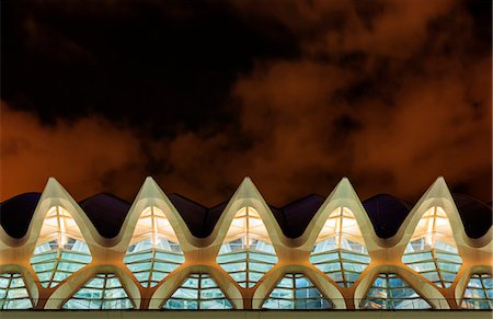 futuristic city of glass - Europe, Spain, Valencia, City of Arts and Sciences, Principe Felipe Science Museum Stock Photo - Rights-Managed, Code: 862-07690893