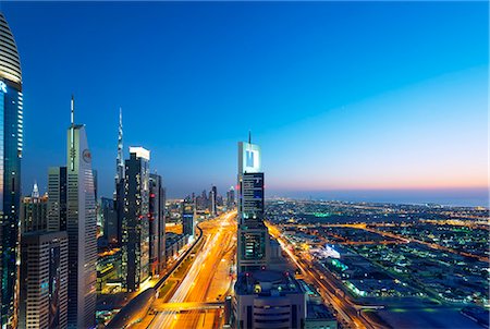 Middle East, United Arab Emirates, Dubai, city buildings on Sheikh Zayed Road Stock Photo - Rights-Managed, Code: 862-07690912