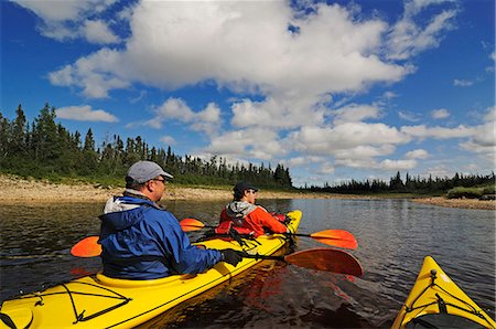 Kayaking on the South Knife River, Churchill, Hudson Bay, Manitoba, Canada Stockbilder - Lizenzpflichtiges, Bildnummer: 862-07909435