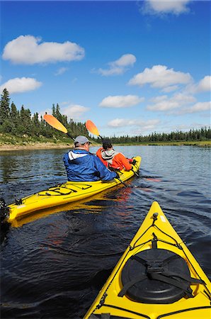 Kayaking on the South Knife River, Churchill, Hudson Bay, Manitoba, Canada Foto de stock - Con derechos protegidos, Código: 862-07909436