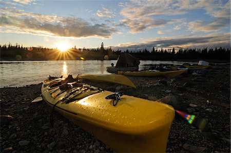 Kayak at South Knife River, Churchill, Hudson Bay, Manitoba, Canada Stock Photo - Rights-Managed, Code: 862-07909437