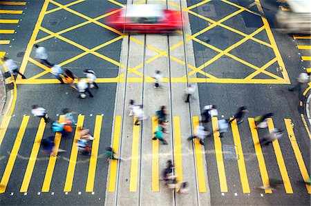 Hong Kong, China. High angle view of street in Hong Kong island Stockbilder - Lizenzpflichtiges, Bildnummer: 862-07909482