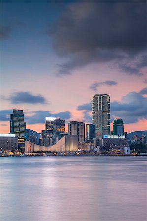 skyline evening - Tsim Sha Tsui skyline at sunset, Kowloon, Hong Kong Stock Photo - Rights-Managed, Code: 862-07909500