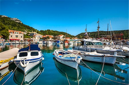 Harbour, Lopud Island, Elaphiten Islands, Dubrovnik, Dalmatia, Croatia Stock Photo - Rights-Managed, Code: 862-07909545