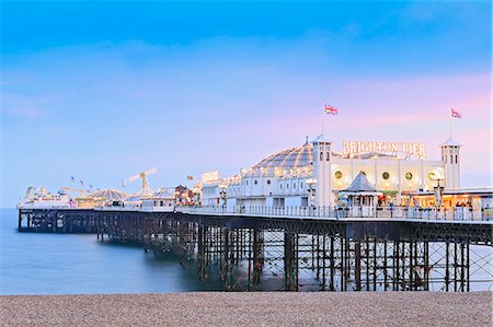 england brighton not people not london not scotland not wales not northern ireland not ireland - Europe, United Kingdom, England, East Sussex, Brighton and Hove, Brighton, Palace (Brighton) Pier Stock Photo - Rights-Managed, Code: 862-07909612