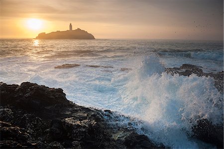 simsearch:862-03353344,k - Coastal Cliffs, Godrevy Point, nr St Ives, Cornwall, England Foto de stock - Con derechos protegidos, Código: 862-07909680