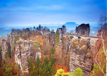 Germany, Saxony, Dresden. The Saxon Switzerland Mountains in the outskirts of the city bordering the Czech Republic Stock Photo - Rights-Managed, Code: 862-07909830