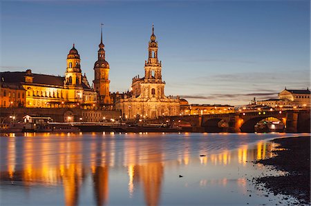 The panorama of Dresden in Saxony with the River Elbe in the foreground. Stock Photo - Rights-Managed, Code: 862-07909842