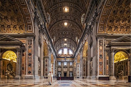 simsearch:862-06676777,k - The south transept of St. Peter's Basilica containing the altars of Saint Thomas, Saint Joseph and the Crucifixion of Saint Peter, Vatican City, The Vatican, Rome, Lazio, Italy. Stock Photo - Rights-Managed, Code: 862-07910044