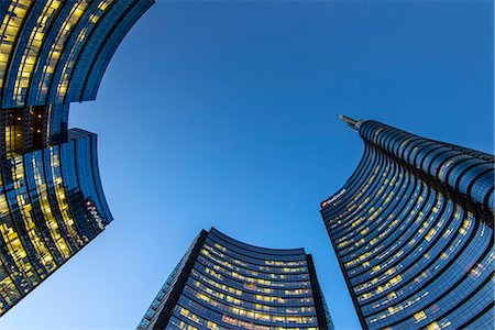 financial building - Porta Nuova business district by night, Milan, Lombardy, Italy Stock Photo - Rights-Managed, Code: 862-07910052