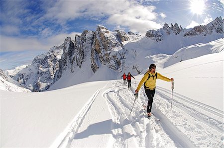 simsearch:862-07910100,k - Ski Touring, Hohe Gaisl, Pragser Valley, Hochpustertal Valley, South Tyrol, Italy MR Fotografie stock - Rights-Managed, Codice: 862-07910063