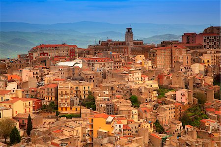 Italy, Sicily, Enna. Overview of Enna Stock Photo - Rights-Managed, Code: 862-07910114