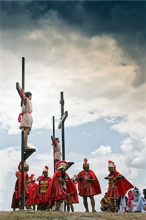 san fernando - Asia, South East Asia, Philippines, Luzon, Pampanga, San Pedro Cutud, ritual crucifixion using real nails, in remembrance of Christ's Passion Foto de stock - Con derechos protegidos, Código: 862-07910427