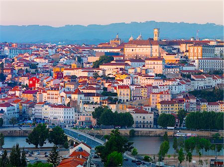 simsearch:862-07910469,k - Portugal, Coimbra, Overview at dusk(MR) Stock Photo - Rights-Managed, Code: 862-07910460