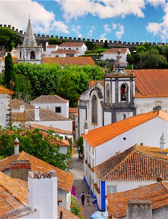 Portugal, Estramadura,Obidos, overview of 12th century town Stock Photo - Rights-Managed, Code: 862-07910504