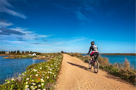 simsearch:862-07910572,k - Cyclist, Lagoon, Parque Natural da Ria Formosa near Faro, Algarve, Portugal Stock Photo - Rights-Managed, Code: 862-07910558
