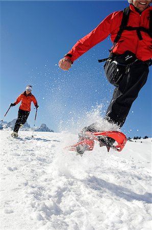 Snowshoeeing, Saanenland, Gstaad, Westalpen,  Bernese Oberland, Switzerland MR Fotografie stock - Rights-Managed, Codice: 862-07910794