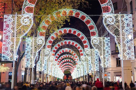 european town night - Europe, France, Rhone-Alpes, Lyon, Fete des Lumieres, festival of lights Stock Photo - Rights-Managed, Code: 862-08090228