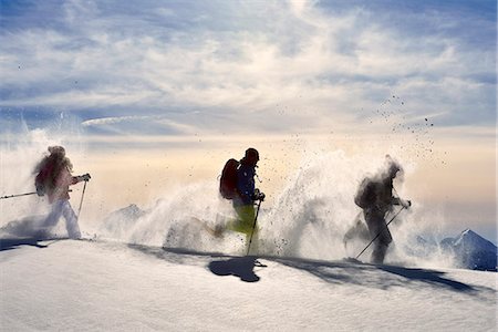 Snowshoeing on the  Fellhorn, Reit im Winkl, Bayern, Germany, MR Foto de stock - Con derechos protegidos, Código: 862-08090249