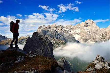 simsearch:862-07910100,k - Climber looks over to the Croda Rossa on the Dreischusterspitze, Alta Pusteria, Sexten Dolomites, South Tyrol, Italy, MR Fotografie stock - Rights-Managed, Codice: 862-08090502